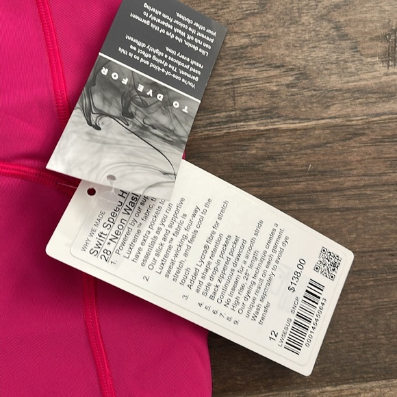 NWT Swift Speed High-Rise TIght 28" in Sonic Pink Size 12 - Picture 12 of 13